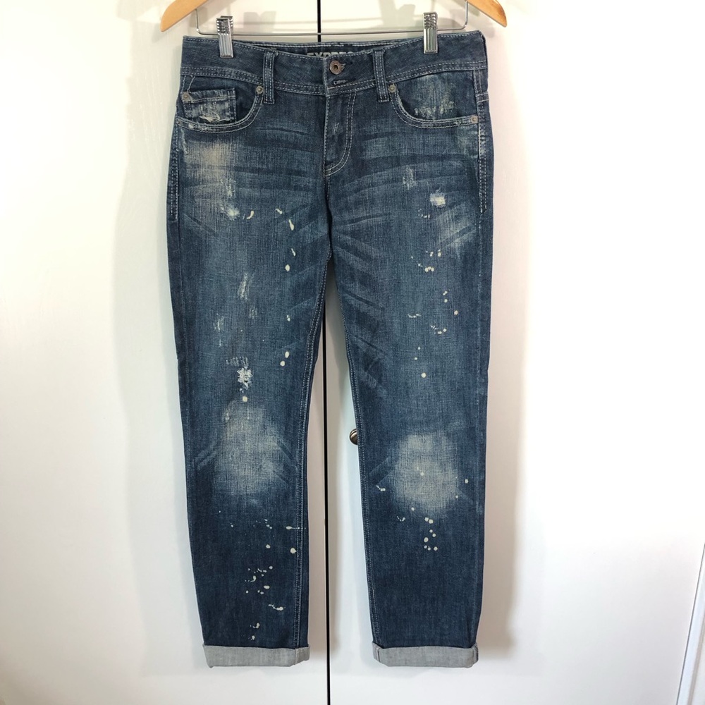 NWOT- Express Boyfriend Distressed Jeans Sz 0
